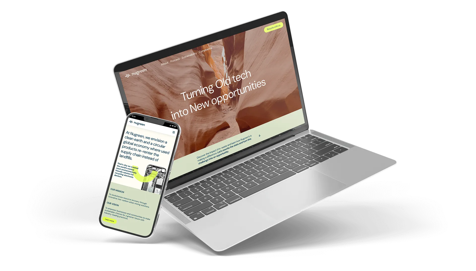Mockups de la web de Nugreen