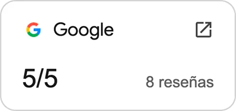 Tarjeta reseñas de Google